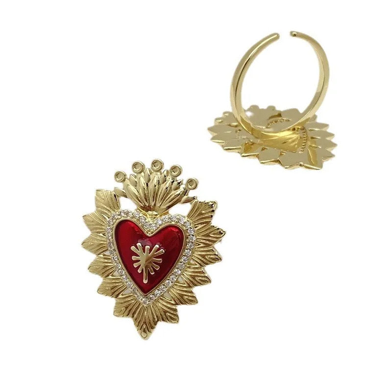 Adjustable heart ring