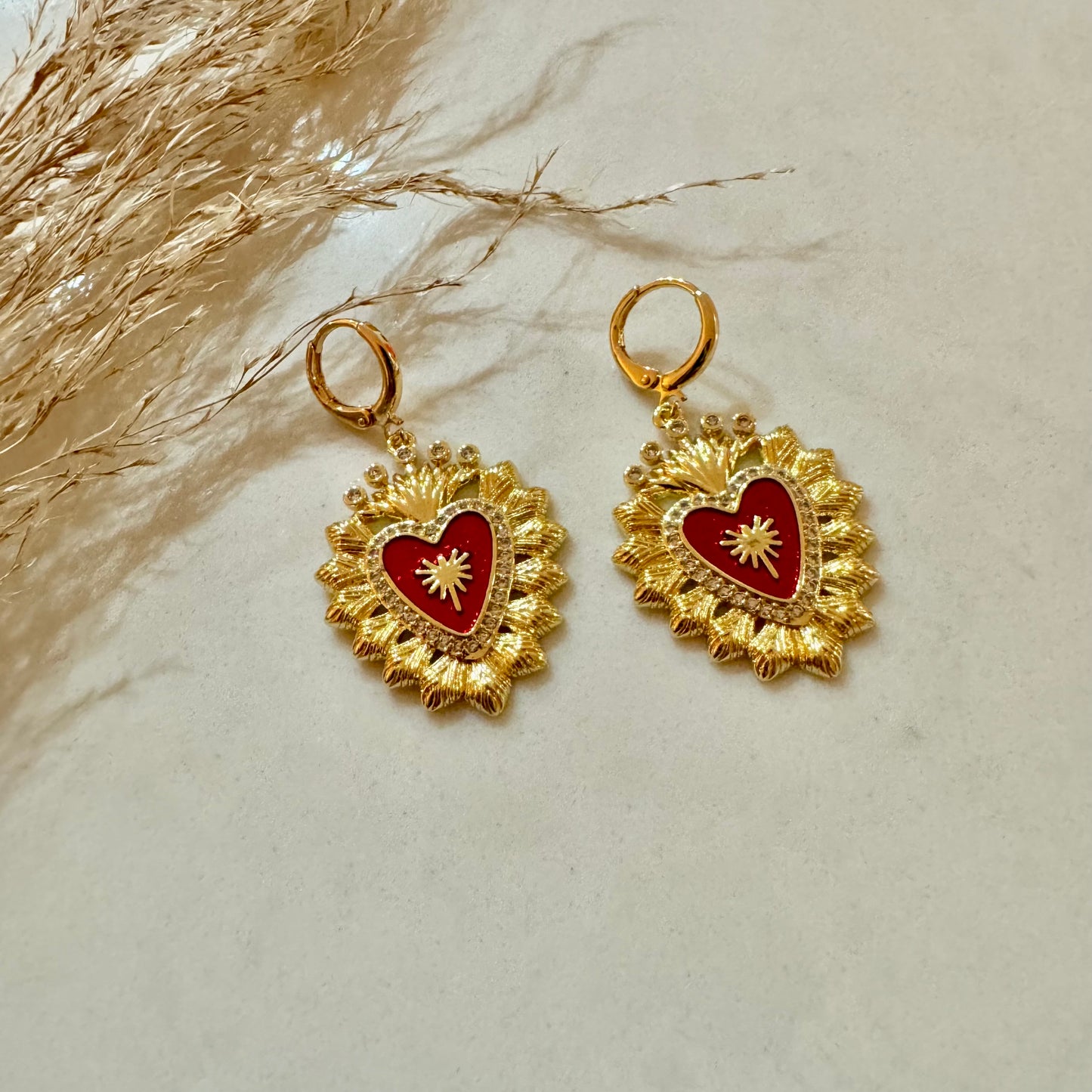 Earrings heart sacred
