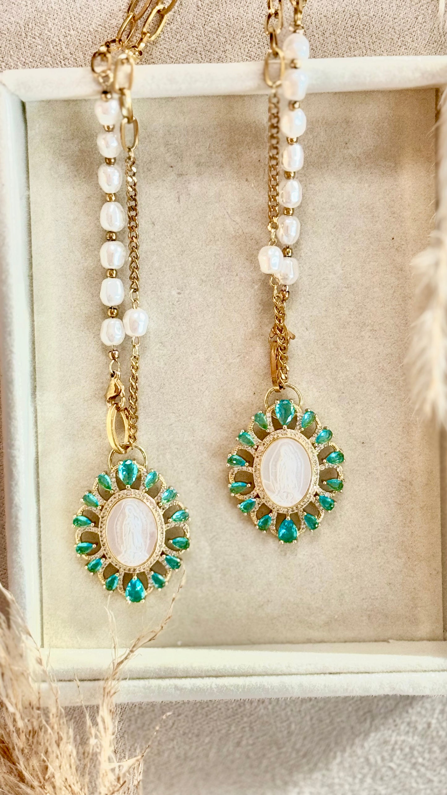 Necklace Virgen de Guadalupe Aqua 1