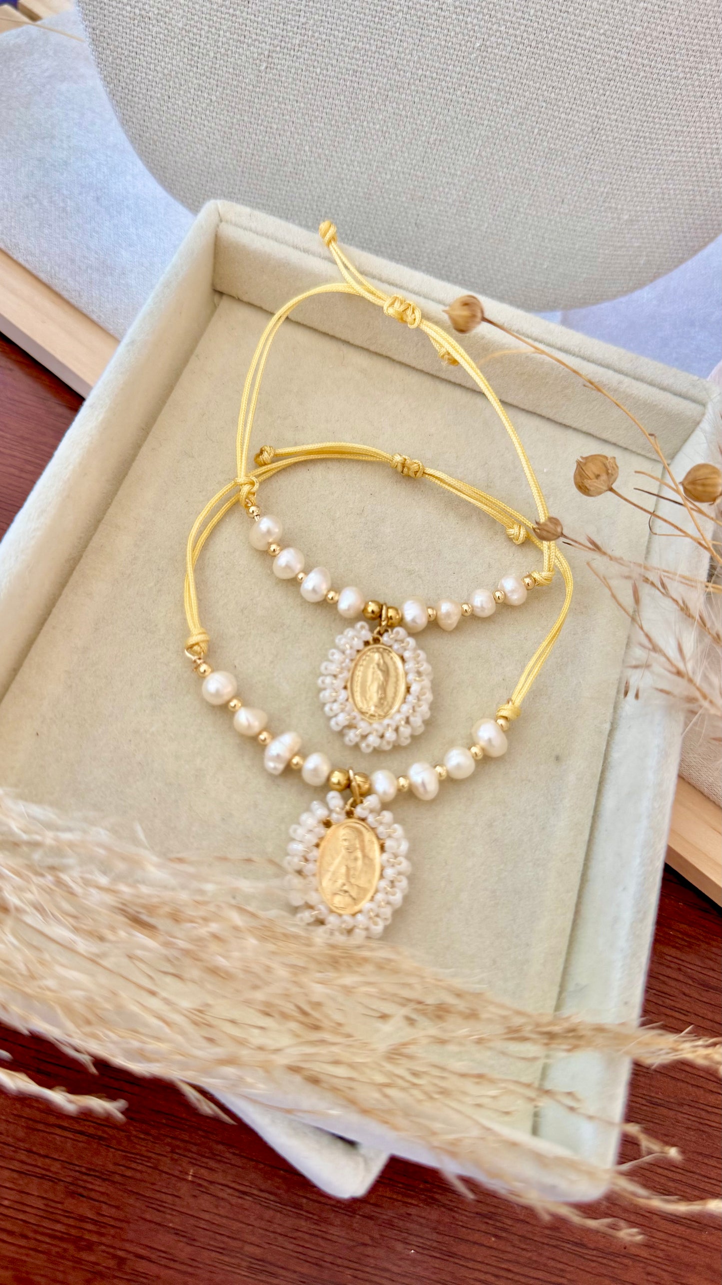 Bracelet freshwater pearl Natural/Pink