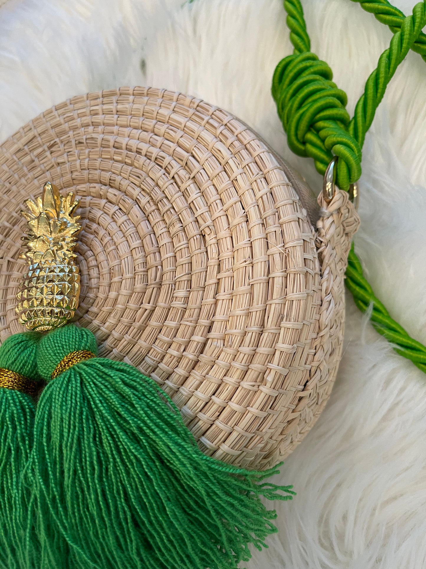 Woven Palm Bag “Lime”