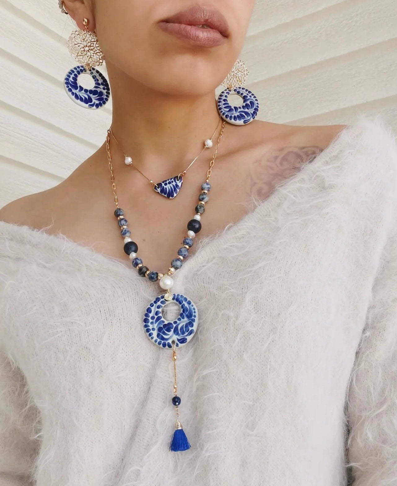 Earrings Talavera “Azul cobalto”