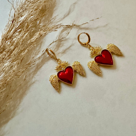 Earrings heart sacred