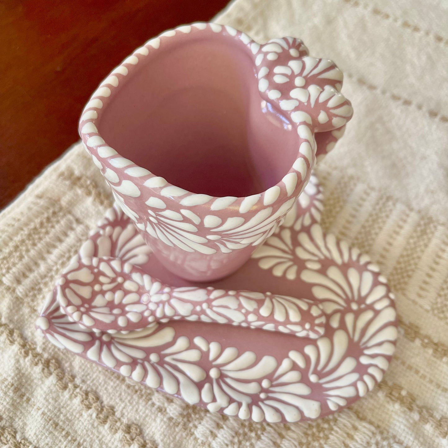 Set Talavera taza corazon