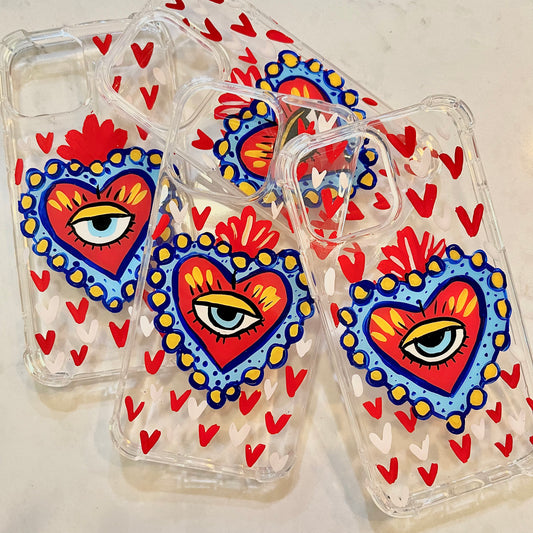 Phone case “sagrados” hand painted